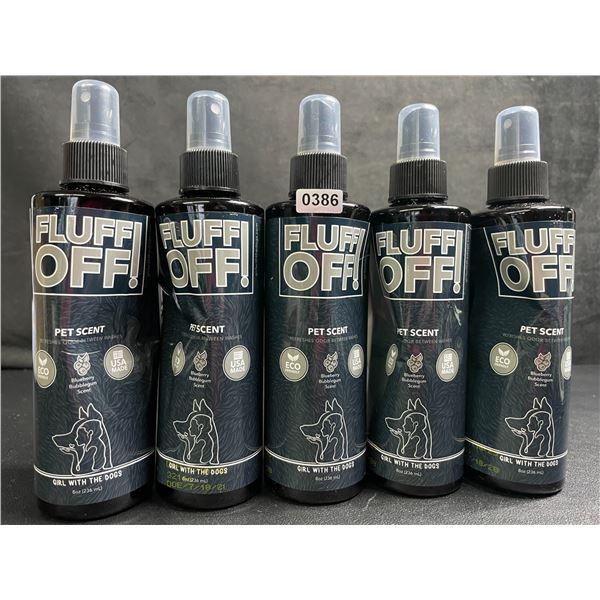 5 Bottles of Fluff Off! Pet Scent for Dogs (8oz) Blueberry Bubblegum Scent - New