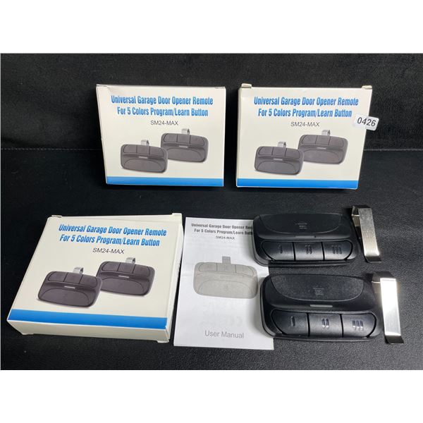 Lot of 3 2-Packs of Universal Garage Door Remotes - Liftmaster/Craftsman/Chamberlain - New