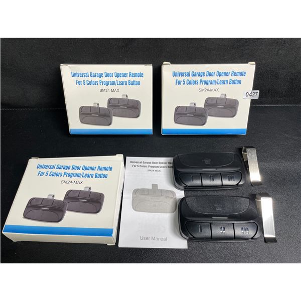 Lot of 3 2-Packs of Universal Garage Door Remotes - Liftmaster/Craftsman/Chamberlain - New