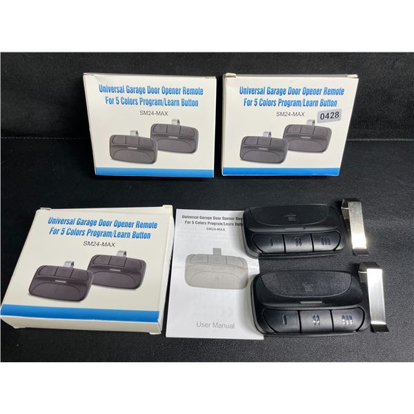 Lot of 3 2-Packs of Universal Garage Door Remotes - Liftmaster/Craftsman/Chamberlain - New