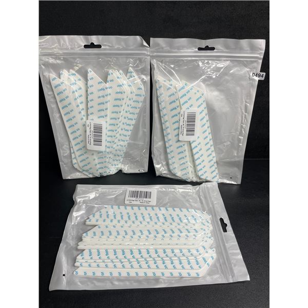 3 Packs of Double-Sided Non-Slip Rug Gripper Tape Pads for Hard Floors (12pcs Each/36 Total) - New