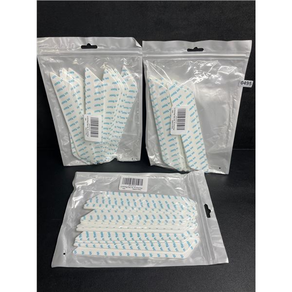 3 Packs of Double-Sided Non-Slip Rug Gripper Tape Pads for Hard Floors (12pcs Each/36 Total) - New