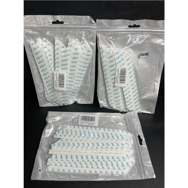 3 Packs of Double-Sided Non-Slip Rug Gripper Tape Pads for Hard Floors (12pcs Each/36 Total) - New