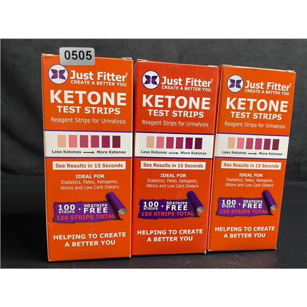 3 Boxes of Ketone Test Strips (150pcs Per Box) Reagent Strips for Urinalysis - New
