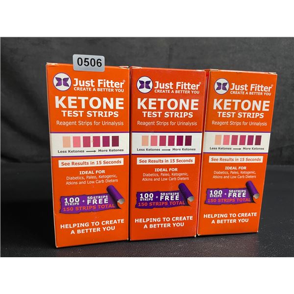 3 Boxes of Ketone Test Strips (150pcs Per Box) Reagent Strips for Urinalysis - New