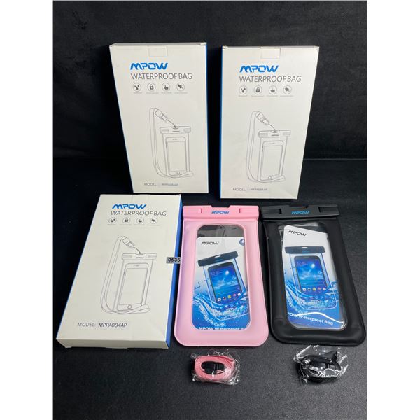 6 MPOW Waterproof Dry Bags/Phone Storage Pouches (3x 2-Packs) Keeps Items Dry - New