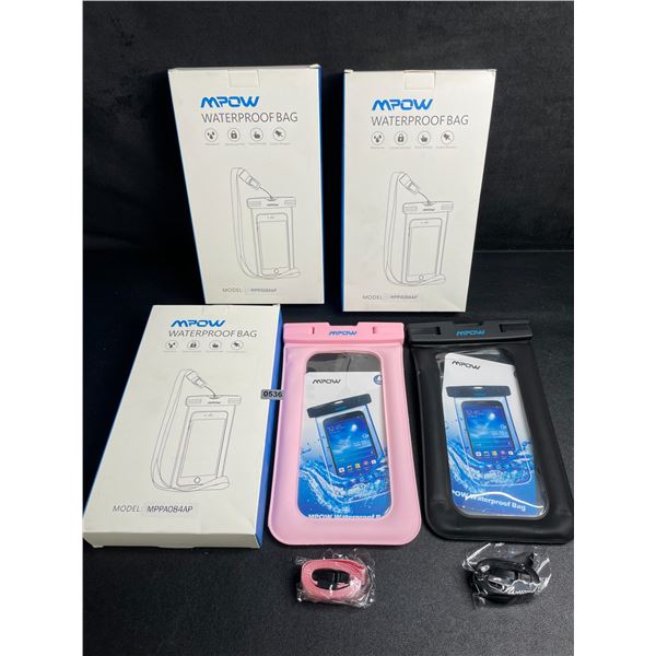 6 MPOW Waterproof Dry Bags/Phone Storage Pouches (3x 2-Packs) Keeps Items Dry - New