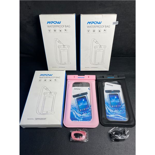 6 MPOW Waterproof Dry Bags/Phone Storage Pouches (3x 2-Packs) Keeps Items Dry - New
