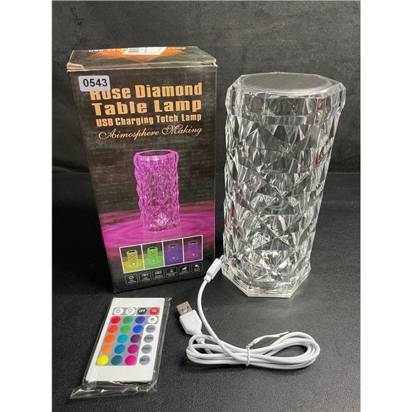 1 Rose Diamond Table Lamp/USB Charging Color Changing Lamp with Remote - New