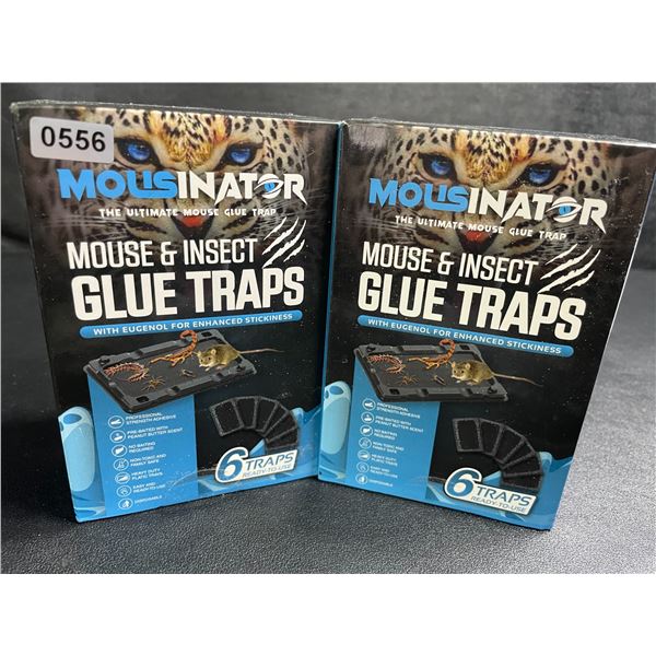 2 Boxes of Mousinator Mouse & Insect Glue Traps - 6 Traps Per Box/12 Total - New