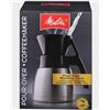 Image 1 : Melitta Pour-Over Coffee Maker with Vacuum Insulated Stainless Steel Carafe (42oz) - NEW