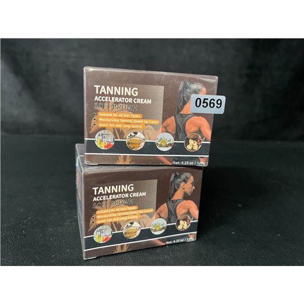 2 Boxes of Tanning Accelerator Creams (120g) Soft Brown - New Sealed