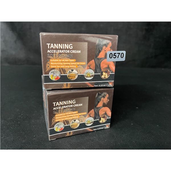 2 Boxes of Tanning Accelerator Creams (120g) Soft Brown - New Sealed