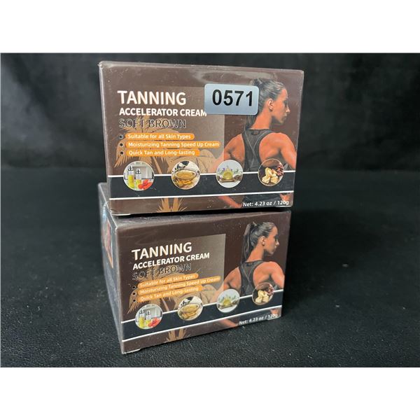 2 Boxes of Tanning Accelerator Creams (120g) Soft Brown - New Sealed