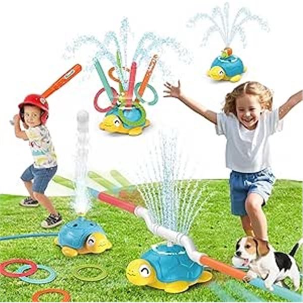 Turtle Water Sprinkler Toy for Outdoors - 4-in-1 Fun Water Spray Toy for Kids - New!