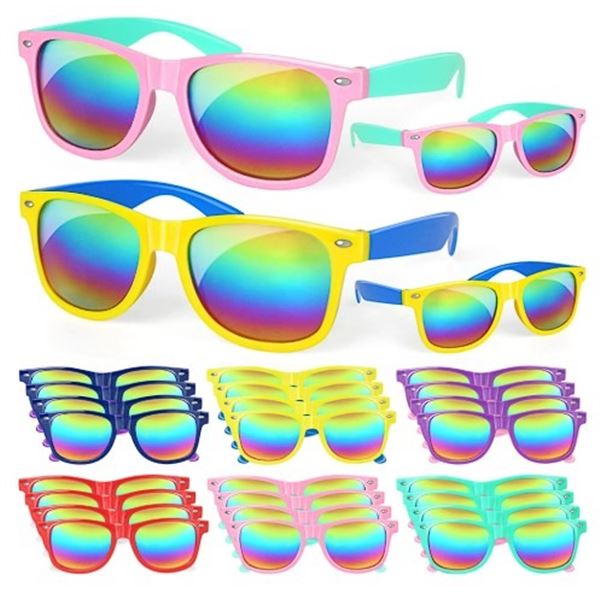 24-Pack Box of Kids Sunglasses - Colorful Frames/Polarized Lens - Assorted - New