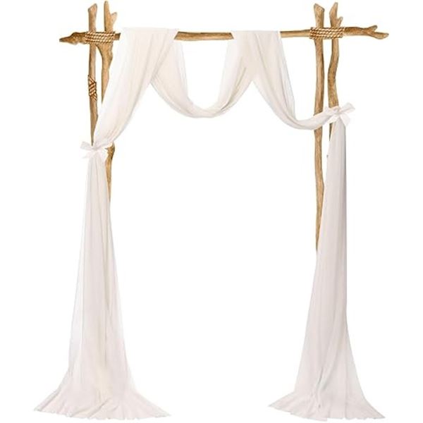 Wedding Arch Drape Fabric - 2 Panels (30" x 20FT) Chiffon Drapery Curtain for Ceremonies - New