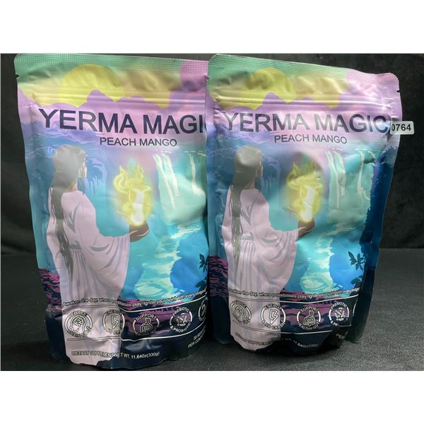 Lot of 2 Yerma Magic Peach Mango Instant Tea Powder (330g) with Prebiotics/Probiotics- New