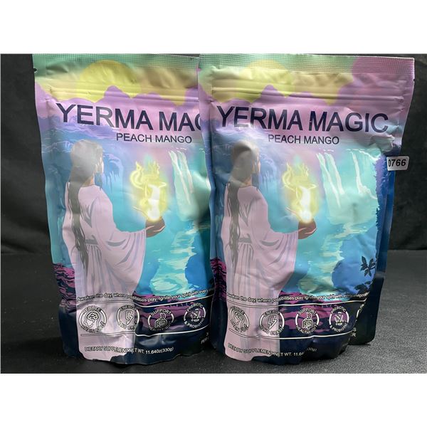 Lot of 2 Yerma Magic Peach Mango Instant Tea Powder (330g) with Prebiotics/Probiotics- New