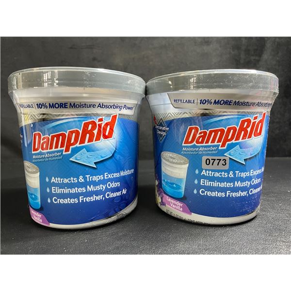 2 Tubs of DampRid Moisture Absorber (311g) Lavender Vanilla - Attracts/Traps Excess Moisture - New