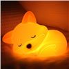 Image 1 : Silicone Fox Night Light/Rechargeable Dimmable Bedside Night Light - New (Damaged Box)