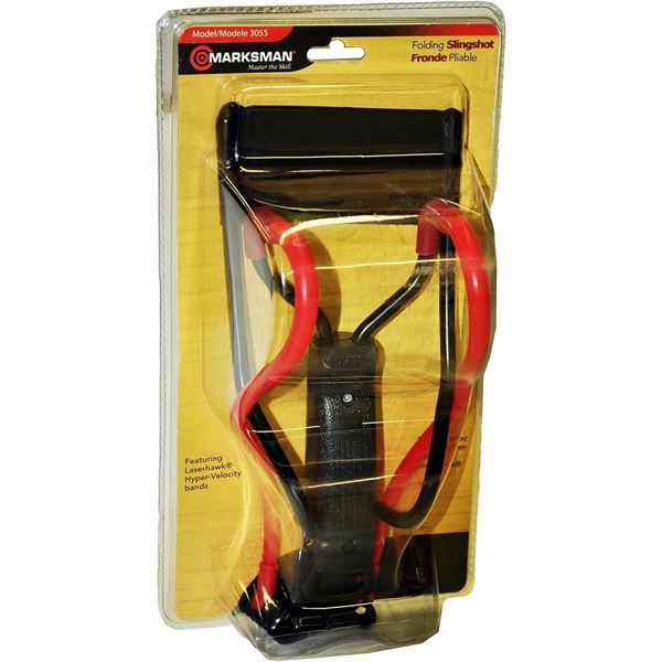 Marksman Folding Slingshot (Model: 3055) with Slingshot Ammunition - New