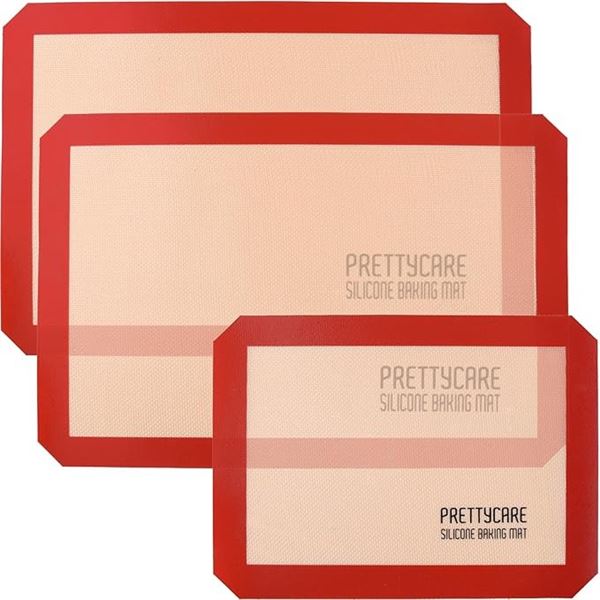 Lot of 2 3-Packs PrettyCare Silicone Baking Mats - Non-Stick Silicone Baking Mats - New