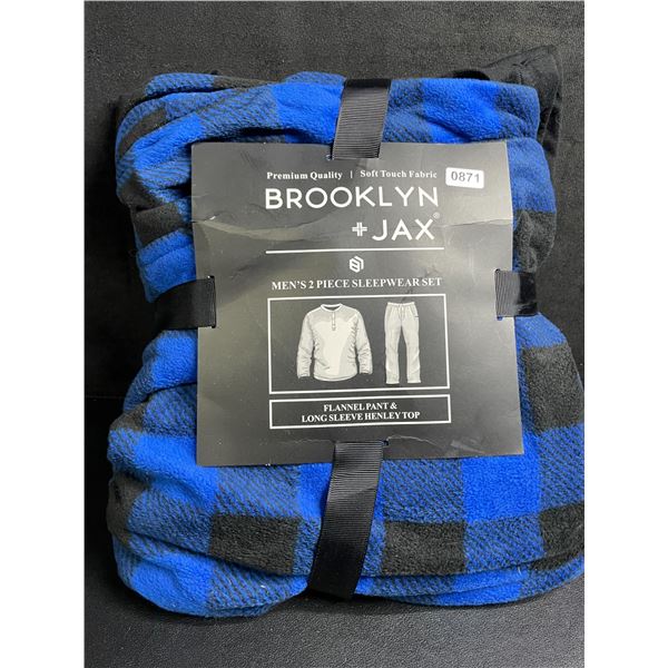 Brooklyn + Jax Men's 2 Piece Sleepwear Set (Size XXL) Flannel Pants & Long Sleeve Top - New