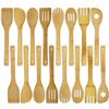 Image 1 : 16PC Bamboo Kitchen Utensils for Cooking - Wooden Utensils for Cooking - New