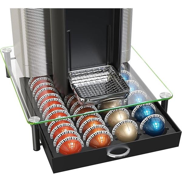 DecoBros Glass Nespresso Vertuoline Drawer - Nespresso Capsule Organizer - New