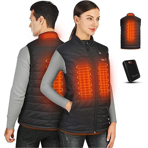 iHeat Heated Vest for Men/Women with Rechargeable Battery Pack (Size XXL) - Brand New!