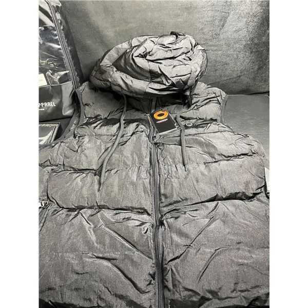Hewinze Hooded Heated Vest for Men/Women with Rechargeable Battery Pack (Size 2XL) - New!