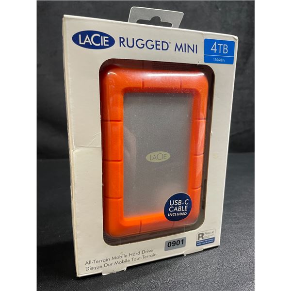 LaCie Rugged Mini 4TB External Hard Drive Portable HDD; USB 3.0/2.0 Compatible - NEW SEALED!