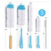 Image 2 : 5-Pack of Assorted Bottle Cleaning Brushes - Long-Handle Bottle Brushes - New