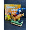 Image 2 : Solar Powered Garden Gnome with Integrated LED Light - New