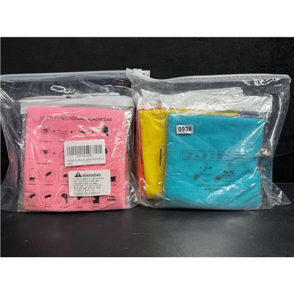2 6-Piece Packs of Multipurpose Bandana/Gators Assorted Colours (12PCS Total) - New