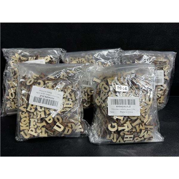 5 200PC Bags of Wooden Craft Letters A-Z - New