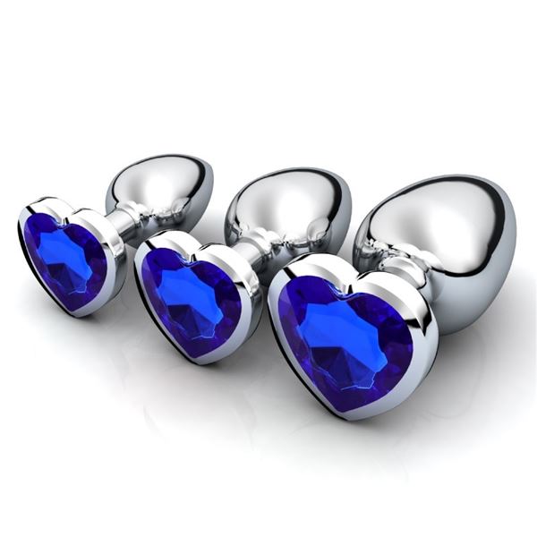 2 3-Packs of Heart Gem S/M/L Anal Butt Plugs for Men or Women (6PCS Total) - New