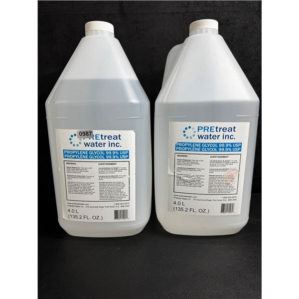 2 4L Jugs of PreTreat Water Inc. 99.9% Propylene Glycol - New