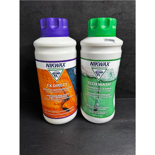 2 Large 1L Bottles of Nikwax Waterproofing TX Direct and Tech Wash - New
