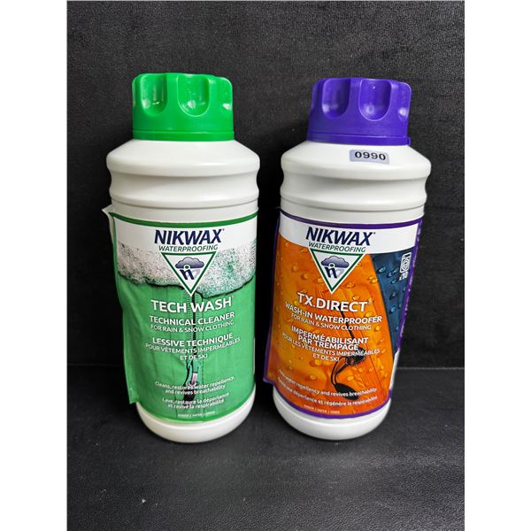 2 Large 1L Bottles of Nikwax Waterproofing TX Direct and Tech Wash - New