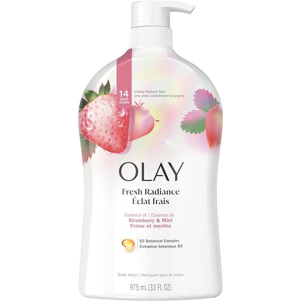 OLAY Fresh Radiance Strawberry & Mint Body Wash (975ml) - New