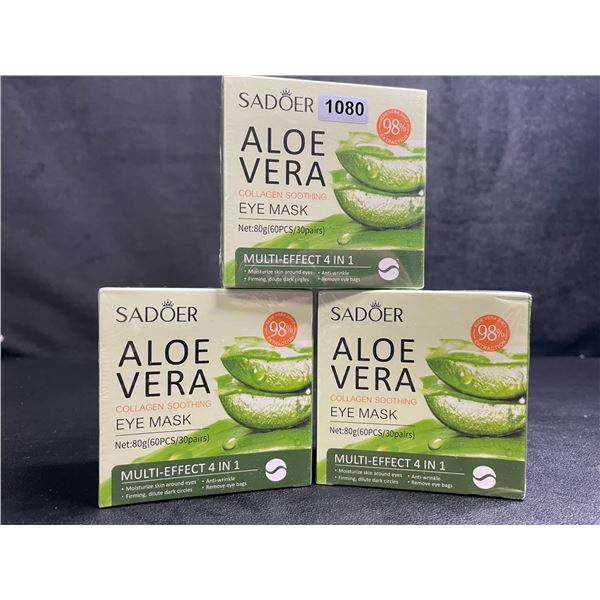 3 Boxes of Aloe Vera Collagen Soothing Eye Masks (60PCS/30 Pairs Per Box) - New