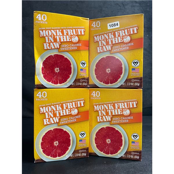 4 Boxes of Monk Fruit In The Raw (32g/40 Packets Each) Zero Calorie Sweeteners - New