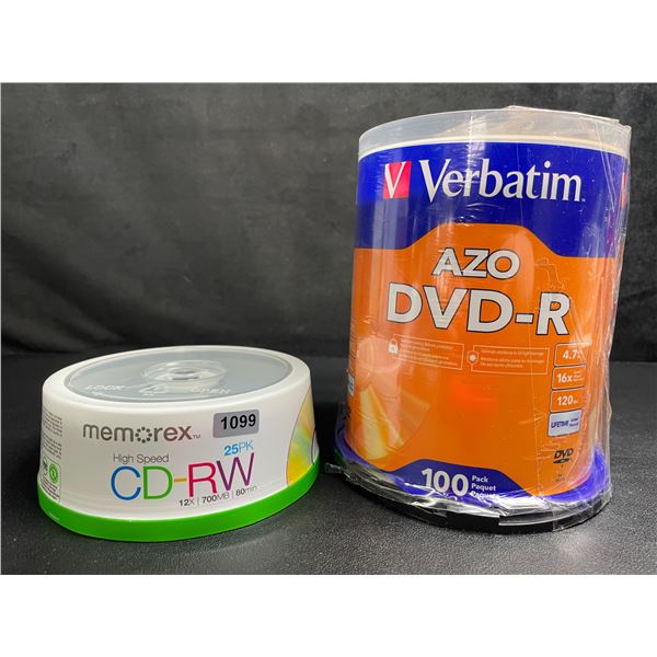 Lot of Assorted Blank DVD-R Discs & CD-RW Discs - New