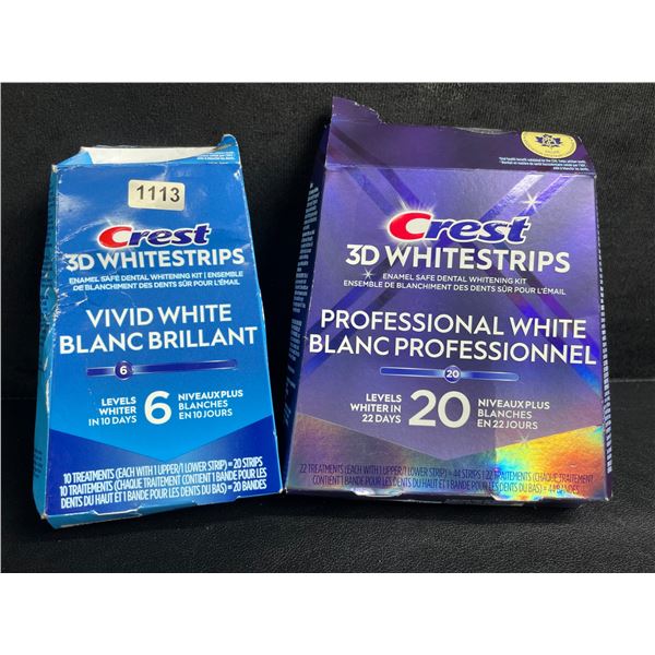 2 Boxes of Crest 3D White Strips for Teeth (10pcs + 22pcs) New (Damaged Box)