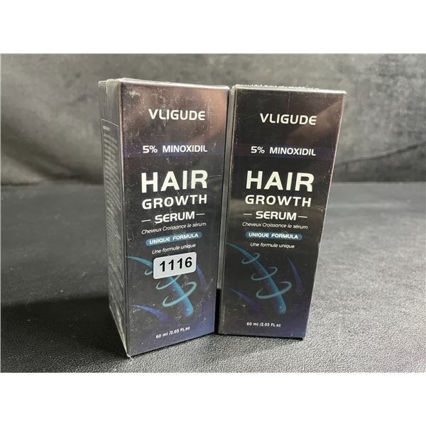 2 Boxes of VLIGUDE 5% Minoxidil Hair Growth Serums (60ml) - New Sealed