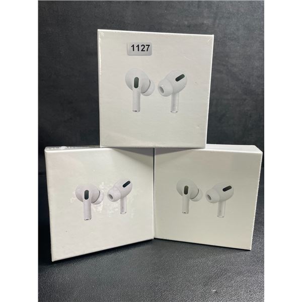 Lot of 3 Air-Pod Style Wireless Earbuds with Charging Cases - New Sealed!