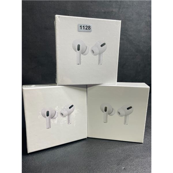 Lot of 3 Air-Pod Style Wireless Earbuds with Charging Cases - New Sealed!