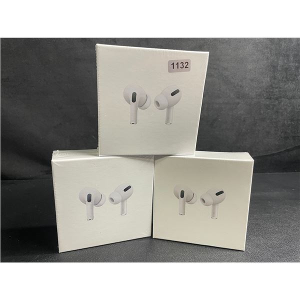 Lot of 3 Air-Pod Style Wireless Earbuds with Charging Cases - New Sealed!